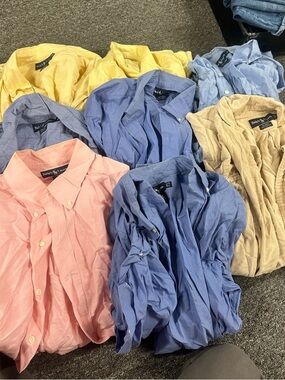 Ralph Lauren Pastel Button-Up Shirt Lot in Blue, Pink, Yellow, Beige